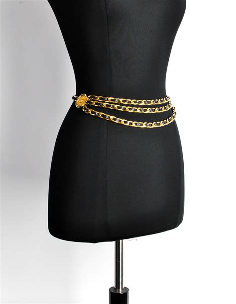 chanel gold and black chain belt|Chanel belt women price.